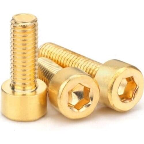 2-10pcs DIN912 M2 M2.5 M3 M4 M5 M6 M8 Pure Brass Hex Hexagon Socket Cap Head Screws
