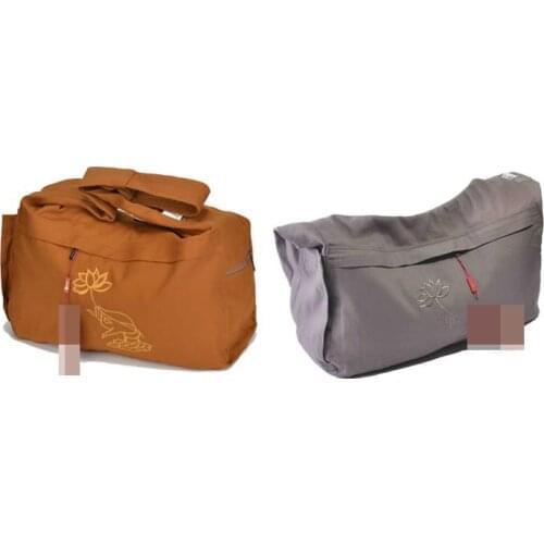 High quality Buddhist multi-function shaolin monks packages zen meditation canvas bag lay Lohan bags gray/earthy yellow
