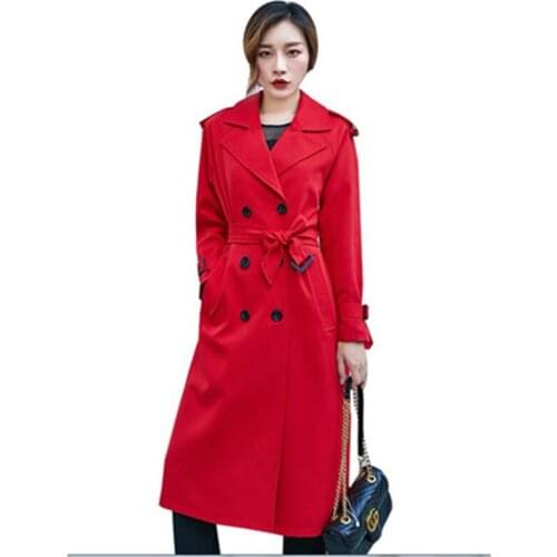 New Autumn Winter Womens Long Leather Coats Quality Plus Size Lady PU Leather Overcoat With Belt Elegant OL Lady Outerwear