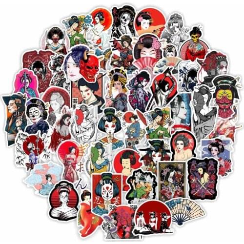 10/50PCS Sexy Geisha Manga Cartoon Anime Graffiti Laptop Luggage Hand Account Decoration Stickers Toys Wholesale
