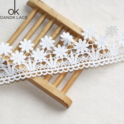2 yards 6 centimeters high quality white lace decorative gauze flowers DIY hand-made materials garment accessories pure lace dec