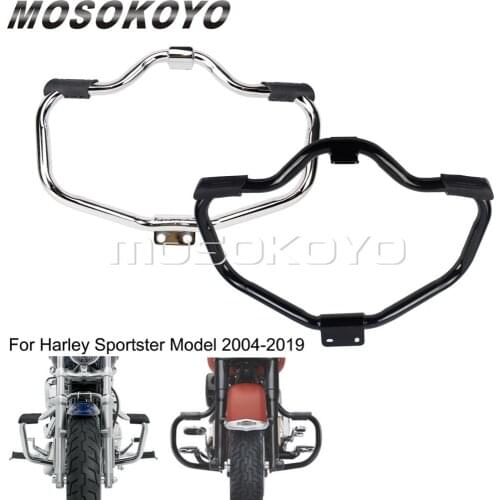 2004-2019 Chrome Mustache Engine Guard Highway Crash Bar for Harley Sportster XL 1200 883 48 XL1200 XL883 Custom Iron Superlow
