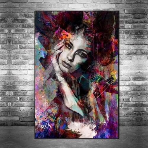 Modern Style Abstract Colorful Women Canvas Painting Wall Art Nordic Posters and Prints Wall Pictures for Living Room Decoration