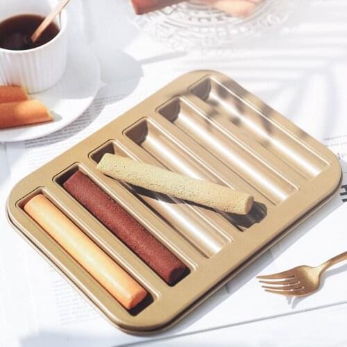 6-Hole Non-Stick Cake Mold Mini Cigar Finger Cookie Baking Tray Cake Baking Mold Fondant Molds Cake Baking Mold DIY Baking Tools