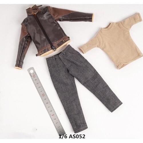 ASTOYS 1/6 Scale AS052 Conner Leather Suit Model 12'' Action Figure Toy Jeans T-shirt Clothing Accessories