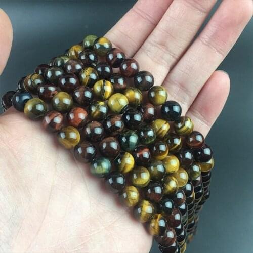Natural Stone Multicolor Tiger Eye Round Loose Beads For Jewelry Making 4 6 8 10 12 14mm DIY Bracelet Accessories 15'' Strands