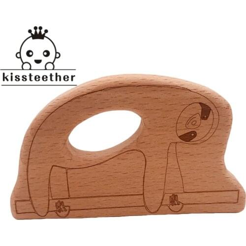 Beech Lightning Wooden Teether Customizable Baby Teether Diy Teething Necklace BPA Free Food Grade Teether Pendants