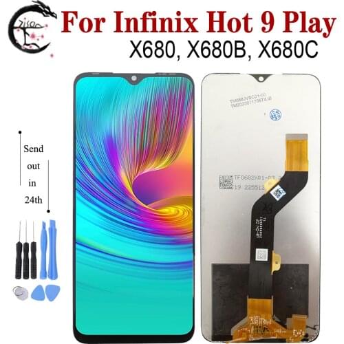 6.82" LCD For Infinix Hot 9 Play Screen X680 X680B X680C Display LCD Touch Digitizer Assembly Hot9 play Replacement Phone Parts