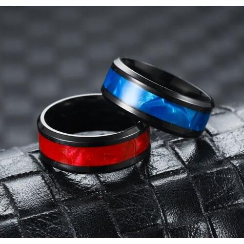 Gradient Purple Color Shell rings 316L Stainless Steel For men women Gift Rings Dainty Female Nice Finger Jewelry