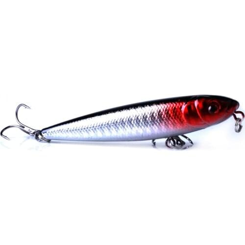 HENGJIA 1pc Pencil Fishing Lure 80mm 9g isca Artificial Hard Bait Topwater Floating Fishing Wobblers Crankbaits