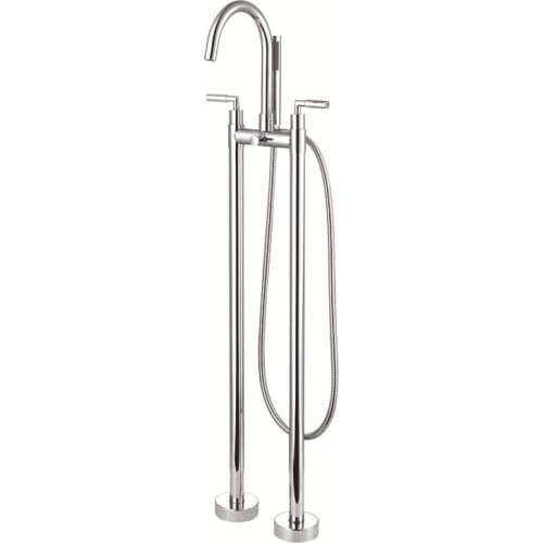 Chrome Floor Mounted Bathtub Shower Faucet Swivel Waterfall Spout free standing bathroom Crane Bath Shower Mixer Tap