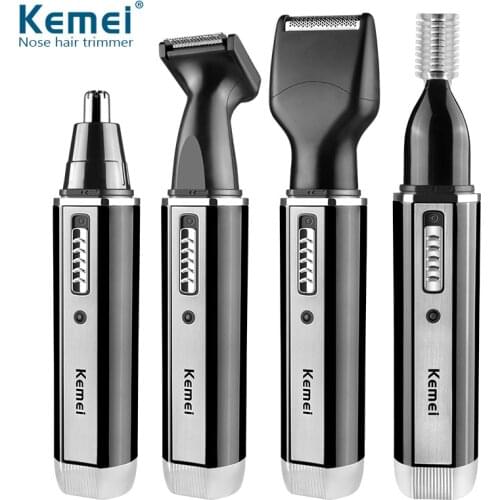 Kemei 4 in1 Electric Ear Nose Trimmer for Mens Shaver Rechargeable Hair Removal Eyebrow Trimer depiladora nariz Facial CareTool
