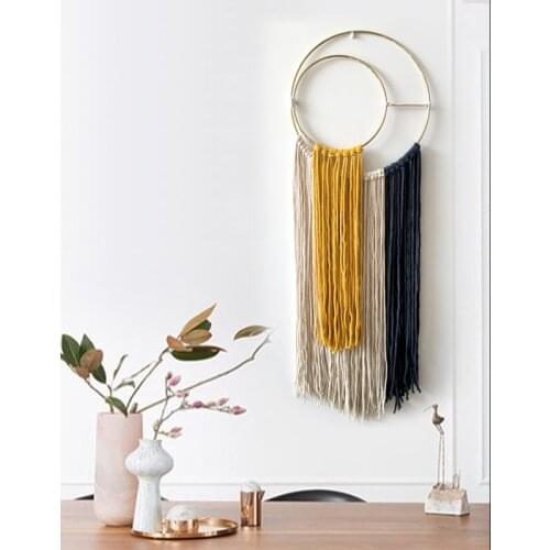 30cm*80cm Nordic Hand-woven Macrame Dyed Tapestry Wall Hanging Living Room Bedroom Study Mexican Home Decoration Wall Tapestry