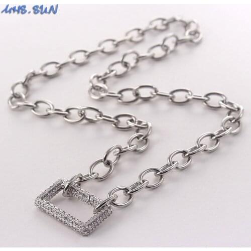 MHS.SUN Fashion Geometic AAA Zircon Pendant Necklace Women Trendy CZ Chain Necklace Luxury Jewelry Party Gift Accessories 1Pc