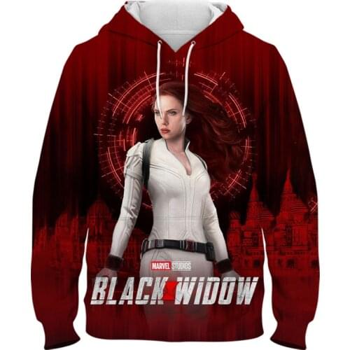 Fashion Marvel Natasha Black Widow 3D Print Hoodies Streetwear Pullover Long Sleeve Marvel Coat Men Women Children Sweatshirts