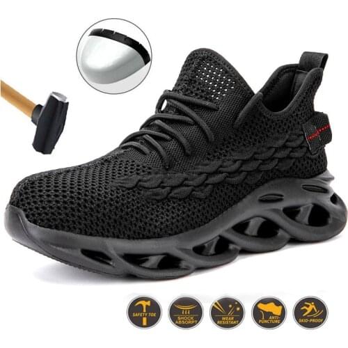 New mens steel-toed work safety shoes for 2020, lightweight, breathable, smash-proof, puncture-resistant and non-slip safety sh