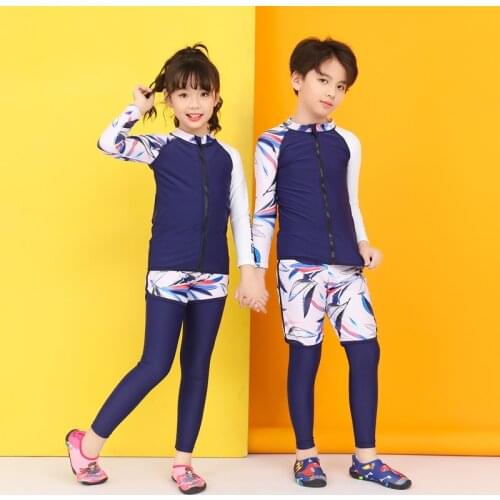 2021 Newest Children Swimsuits Summer Kids Swimwear 3 Pieces Girls Boys Bathing Suit Sports Wear For Children