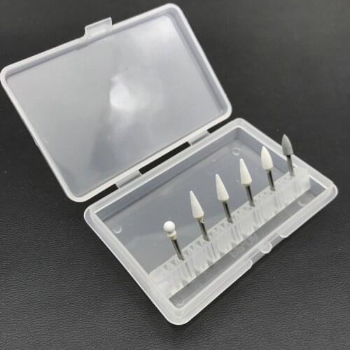 6Pcs/Pack Dental Polishing Stone Porcelain Resin Polishing Burs for High Speed Handpiece White Stone Tools Teeth Whitening