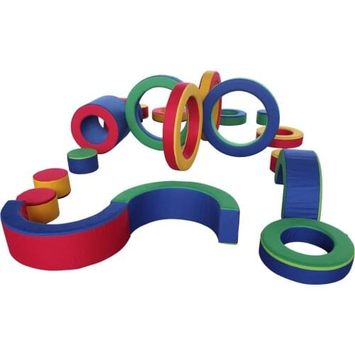 PU Rainbow software 19 sets kids soft toy plant children playground set YLW-INA171018