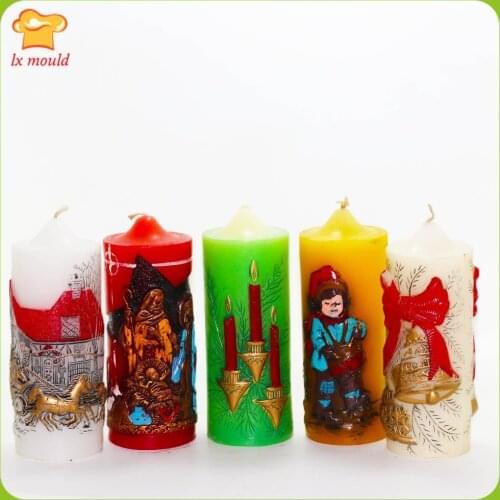 LXYY Christmas Candle Mould, Household Decoration Candle Moulds Religious Holiday Candle Silicone Molds