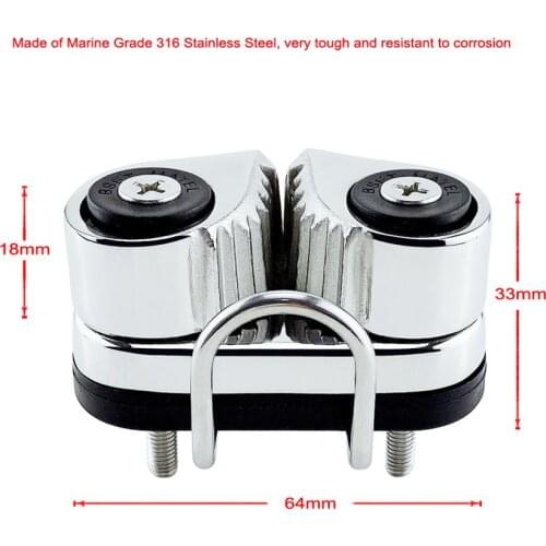 316 Stainless Steel Boat Fast Entry Cam Cleat With Leading Rings Ball Bearings Rope Clamp Boat Cleats Kayak Marine Accessaries