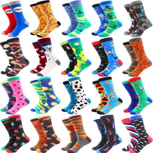 Harajuku Funny Cartoon Cute Fashion Autumn Winter Couple Cotton AB Socks Happy Gifts for Men Socks Crew Casual Happy Women Sock