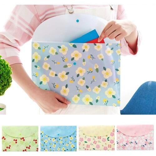 33.5x23.5cm Floral Print Waterproof PVC Cartoon Document Bag A4 File Folder Stationery Filing Production.Office School Supplies