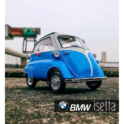WELLY 1:18 BMW Isetta blue car alloy car model simulation car decoration collection gift toy Die casting model boy toy