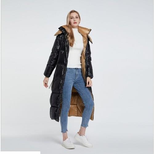 Winter Women Long White Duck Down Jackets Female Ultra Light Slim Thin Down Coat with Hooded Warm Windproof Plus Size coats girl