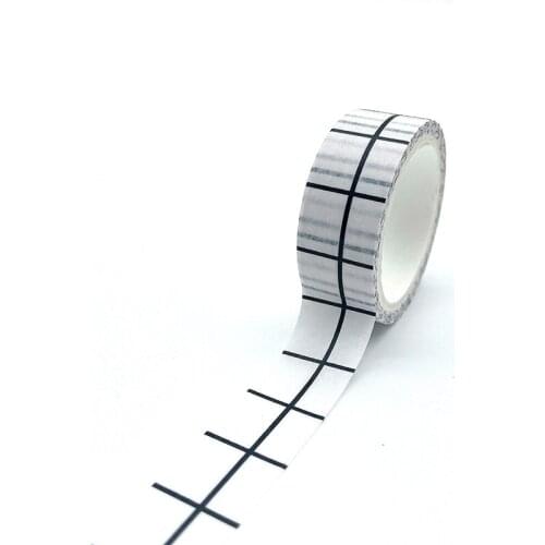 10pcs/lot 15MM*5M Black Stripes White Washi Tape Japanese Paper DIY Planner Masking Tape Decorative Stationery washi tape
