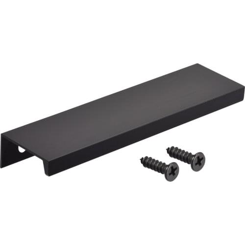 Uxcell Edge Pull Handle 120mm x 32mm Aluminum Alloy Cabinet Drawer Pull Black 2 Pcs