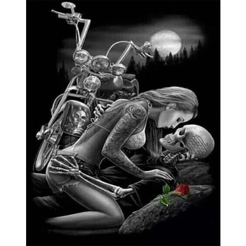 Motorcycle Skull lover diy diamond painting Full round/square drill 5d diamond embroidery mosaic cross stitch home decor