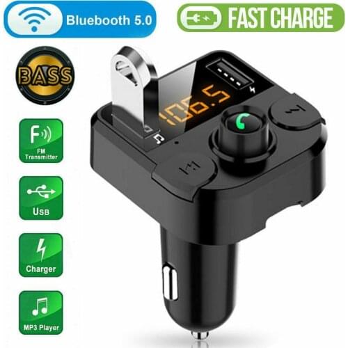 Car Bluetooth FM Transmitter MP3 Player Hands free Radio Adapter Kit USB Charger Auto Replacement Parts