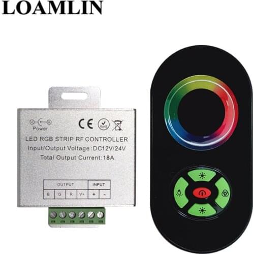 Wireless RF Touch Panel RGB DC 12-24V 18A 5Keys Remote Controller Black White Touch Controller For LED Strip 5050 2835 3528 3014