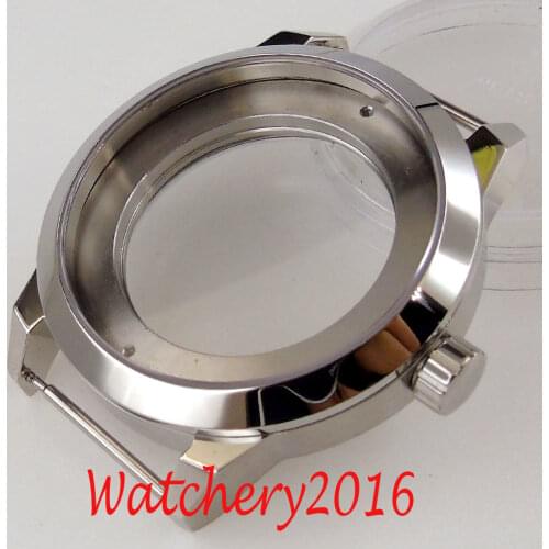 41mm Sapphire Glass Polished Bezel Stainless steel Watch Case fit for ETA 2836 Miyota 8215 821A 8205 movement
