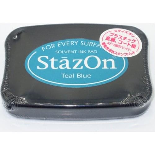 Tsukineko Inkpads Fast Dry Full-Size StazOn Multi-Surface Solvent Ink Pad Teal Blue SZ-63 For Every Surface Japan
