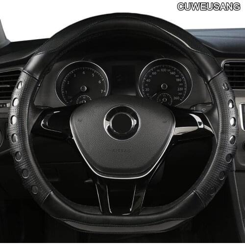 CUWEUSANG Carbon Fiber Leather Car Steering Wheel Cover For LADA Granta Kalina Vesta Niva Xray Priora