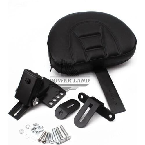 For Harley Electra Road Street Glide Road King 97-15 Motorcycle Adjustable Plug In Driver Rider Leather Backrest Seat Black 1set