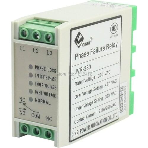JVR-380 AC 380V Phase Sequence and Failure Monitoring Protective Relay