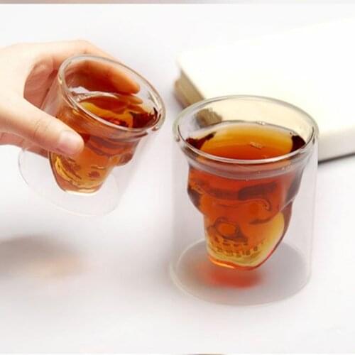 Creative Cup in Human Skeleton Wine Glass Double Layer Cocktail Glass KTV Bar Distilled Beverage High Borosilicate Glasses Manuf