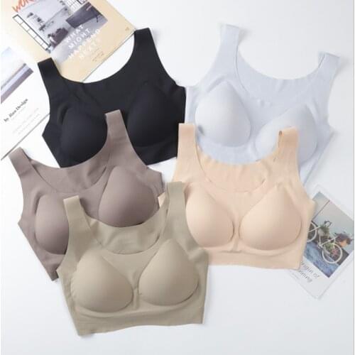 Latex Seamless Bra Push-Up Bra Underwear No Steel Ring Bra Female Cooling Gathering Shockproof Female Close-fitting Comfortable