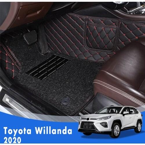 LHD Luxury Double layer Wire loop Carpets Car Floor Mats For Toyota Willanda 2020 Artificial Leather Auto Interior Accessories