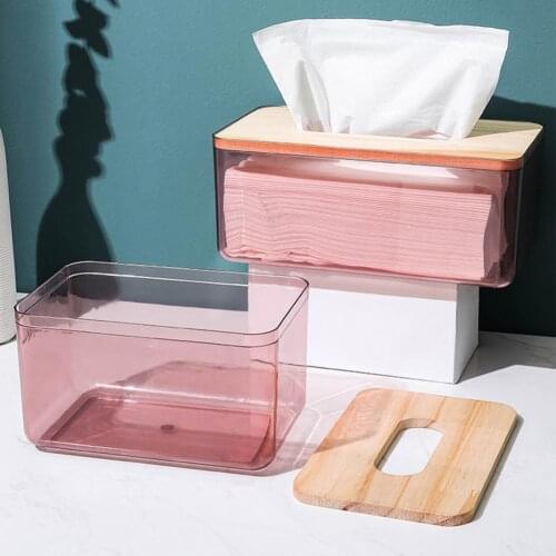 Hot! Tissue Box Large Capacity Space-saving Plastic Desktop Tissue Box for Home