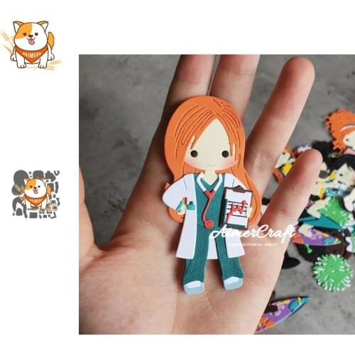 Girl medical staff Metal Cutting Dies Mold Knife Scrapbooking Stencil Embossing Craft Die Cuts Card Making New Dies For 2020