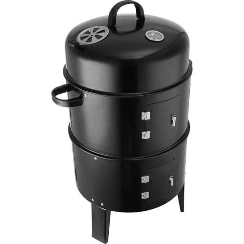 Multi-Layer Charcoal BBQ-Grill Rack Roast Duck Bacon Stove Portable Garden Adjustable Air Vent Barbecue Grill