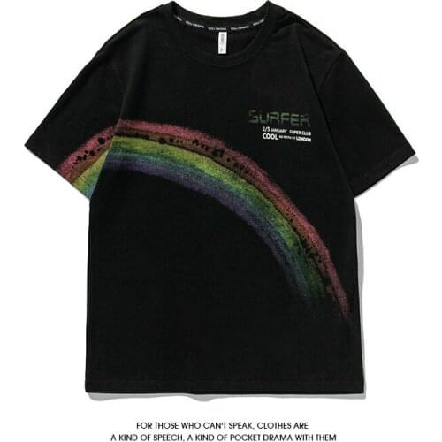 Mens short sleeve T-shirt, black streetwear, vintage, hip-hop, Harajuku, vintage, graphic print, top