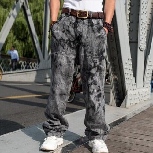 New Style Hip Hop Baggy Jeans Mens Denim Hip hop Loose Pants Rap Jeans For Boy Rapper Fashion Plus size 30-46
