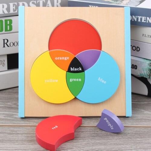 Montessori Materials Trichromatic Cognitive Puzzles for Toddlers Montessori Educational Wooden Toys for Babies Clever Board Game