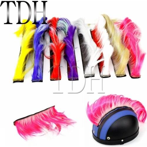 Colorful Helmet Hawks Mohawk Hair Decoration For Motorcycles Ski Snowboard Paintball Helmets Wig Attached Feathers Pink White