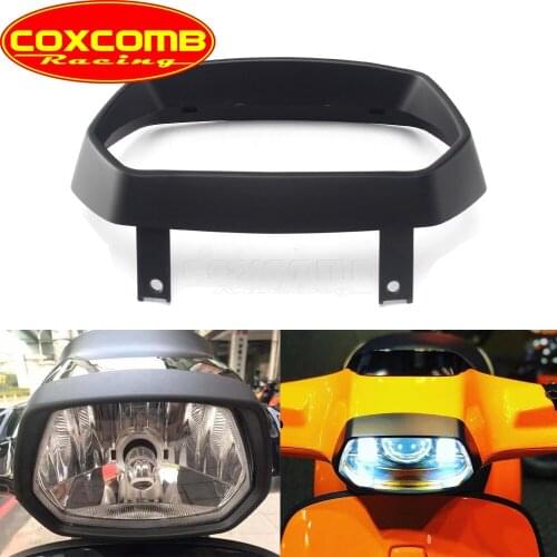 Motorcycle ABS Plastic Black Fiber Front Headlight Fairing Decorate Bezel Trim Cover Protector For VESPA 150 Sprint 2017-2020